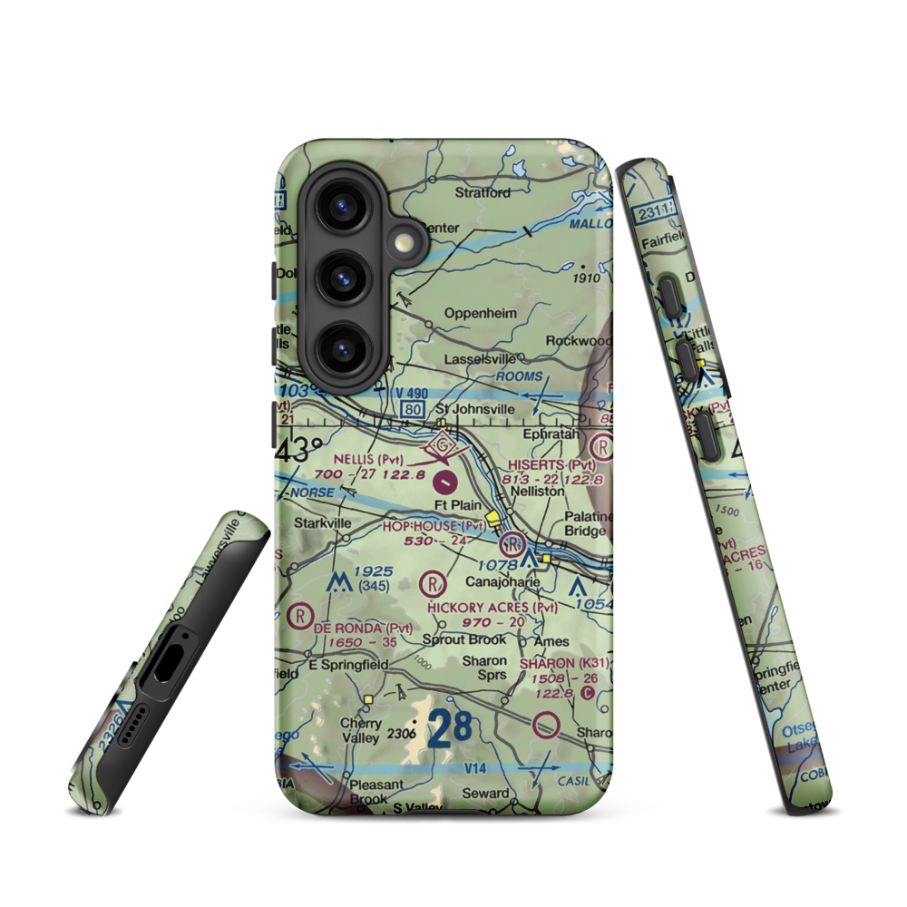 Nellis Field (NY20) VFR Sectional Samsung Phone Case Samsung Galaxy S24 model shown