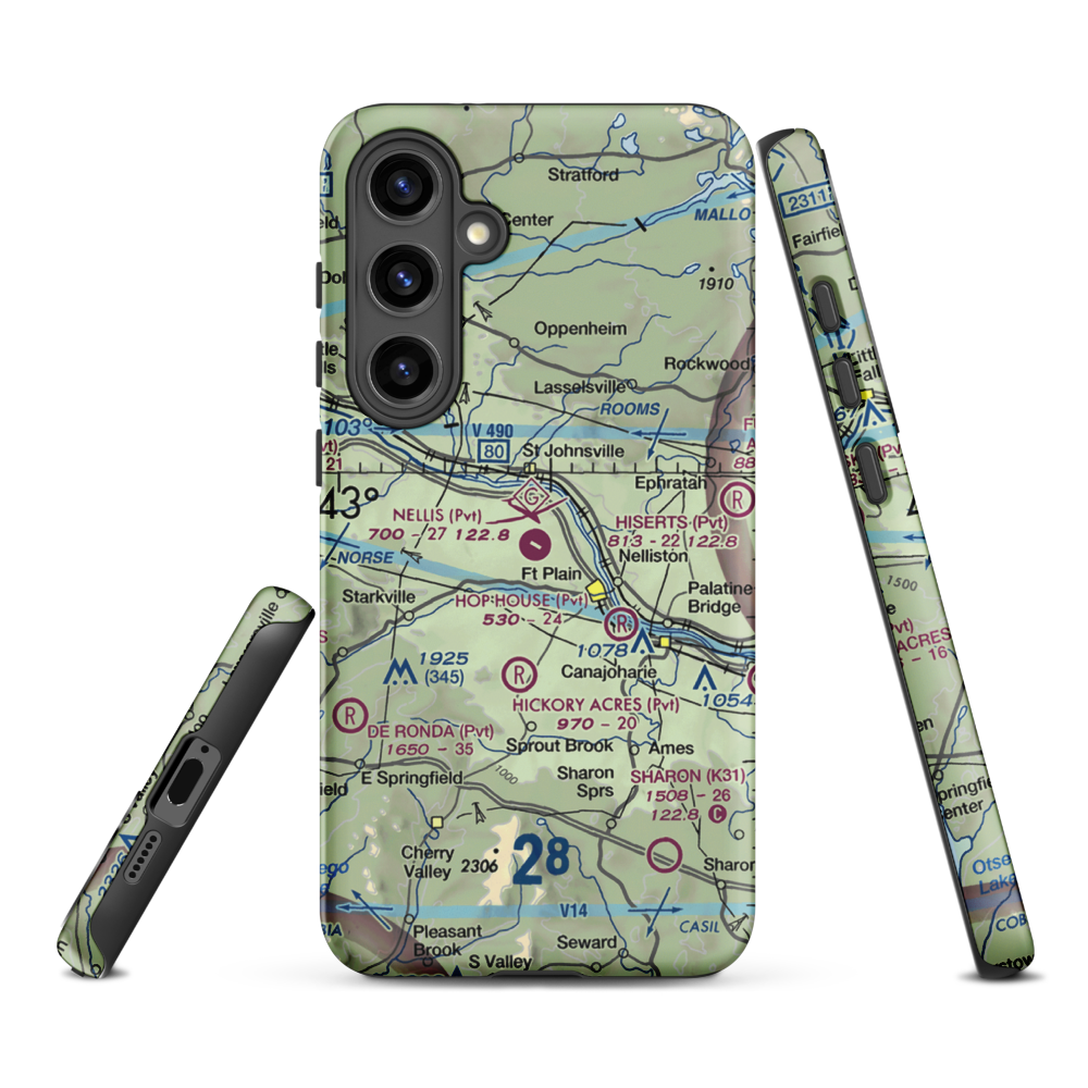 Nellis Field (NY20) VFR Sectional Samsung Phone Case Samsung Galaxy S24 Plus model shown