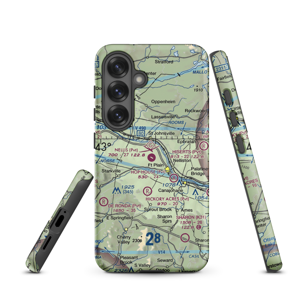 Nellis Field (NY20) VFR Sectional Samsung Phone Case Samsung Galaxy S25 model shown