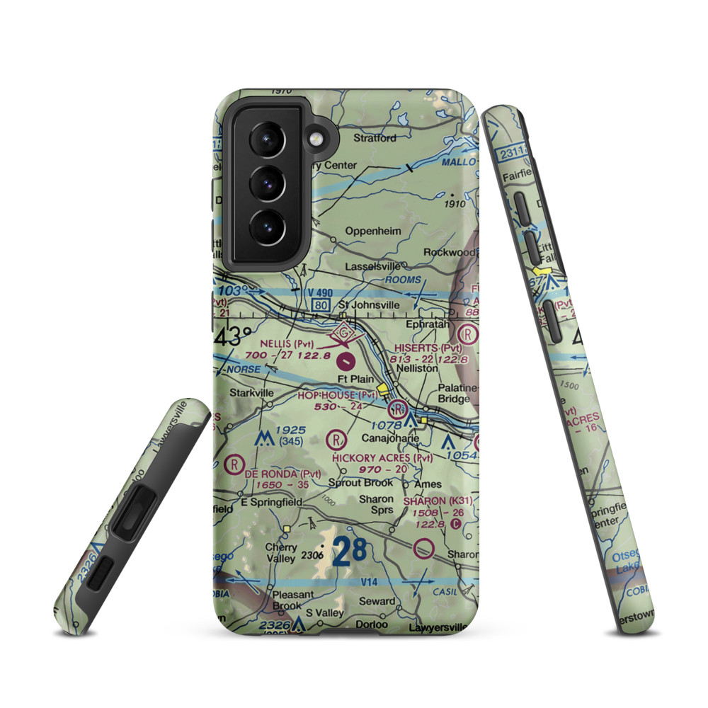 Nellis Field (NY20) VFR Sectional Samsung Phone Case Samsung Galaxy S21 model shown