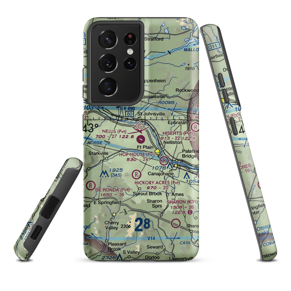 Nellis Field (NY20) VFR Sectional Samsung Phone Case Samsung Galaxy S21 Plus model shown