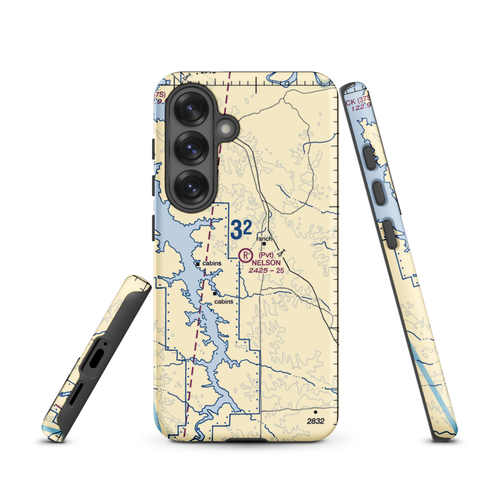 Nelson Airport (MT58) VFR Sectional Samsung Phone Case Samsung Galaxy S25 model shown