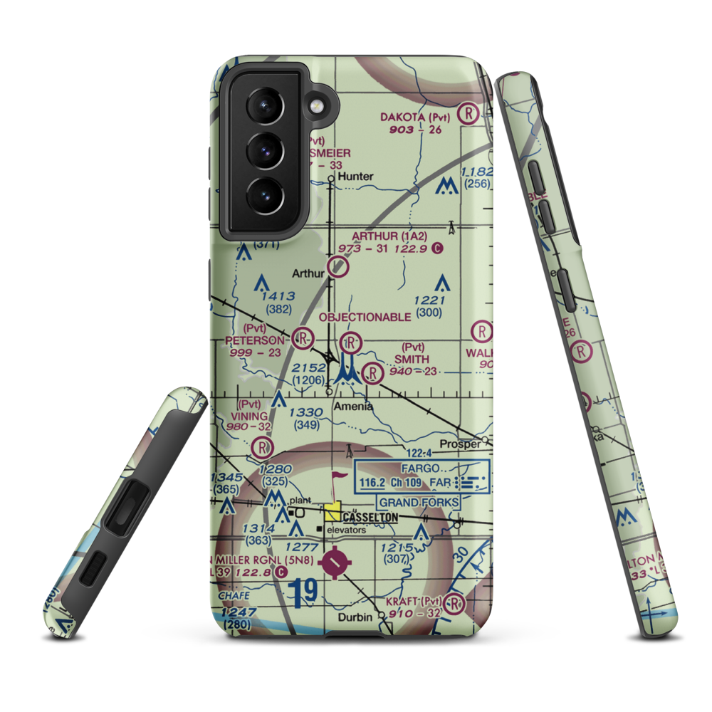 Nelson Airport (ND01) VFR Sectional Samsung Phone Case Samsung Galaxy S21 Plus model shown