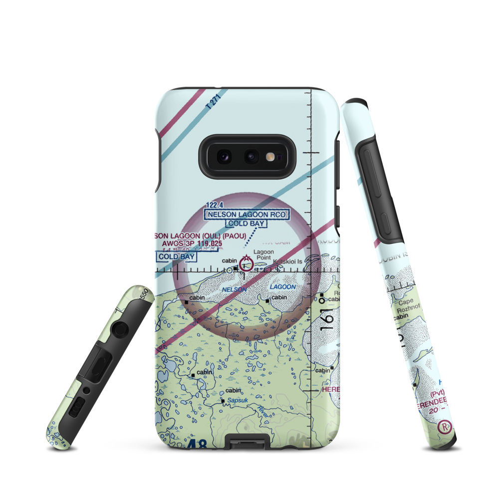 Nelson Lagoon Airport (OUL) VFR Sectional Samsung Phone Case Samsung Galaxy S10e model shown