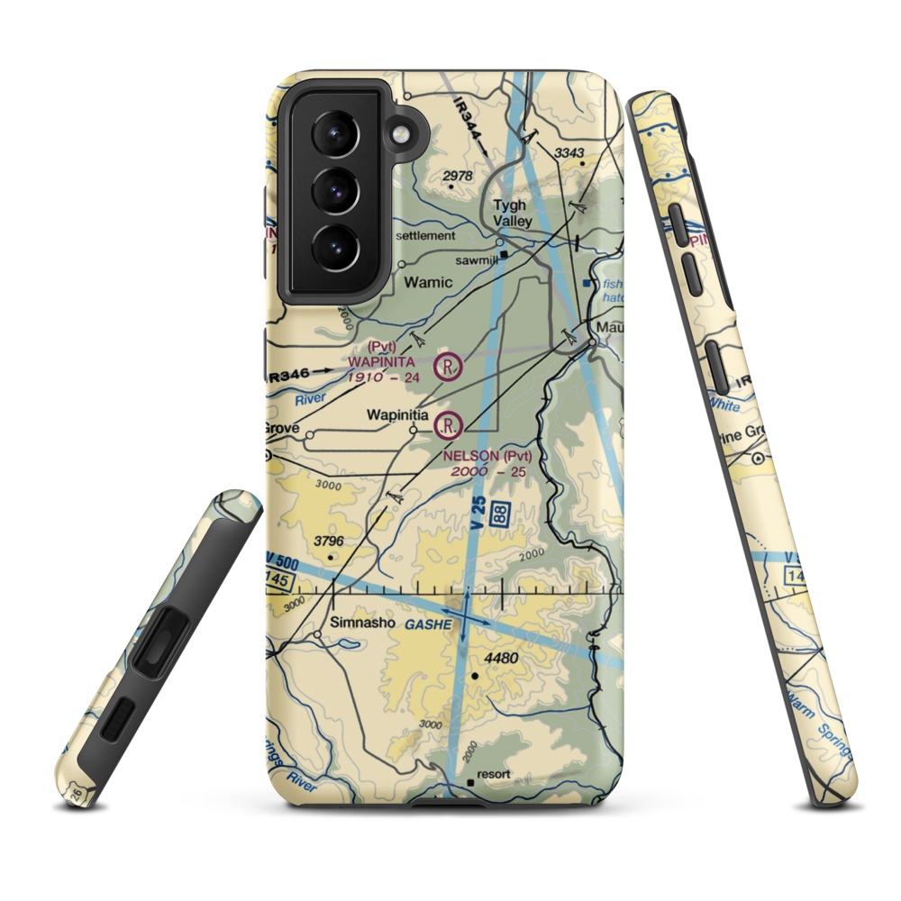 Nelson Ranch Airport (19OR) VFR Sectional Samsung Phone Case Samsung Galaxy S21 FE model shown