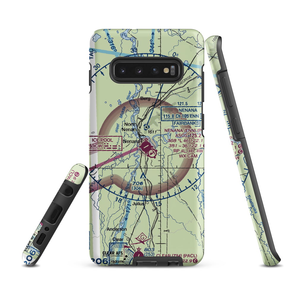 Nenana Municipal Airport (ENN) VFR Sectional Samsung Phone Case Samsung Galaxy S10e model shown