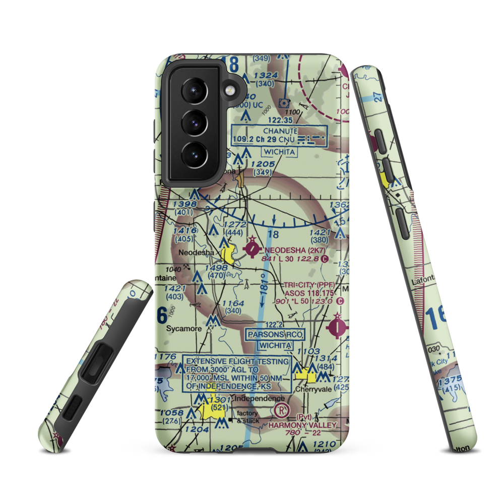 Neodesha Municipal Airport (2K7) VFR Sectional Samsung Phone Case Samsung Galaxy S21 FE model shown