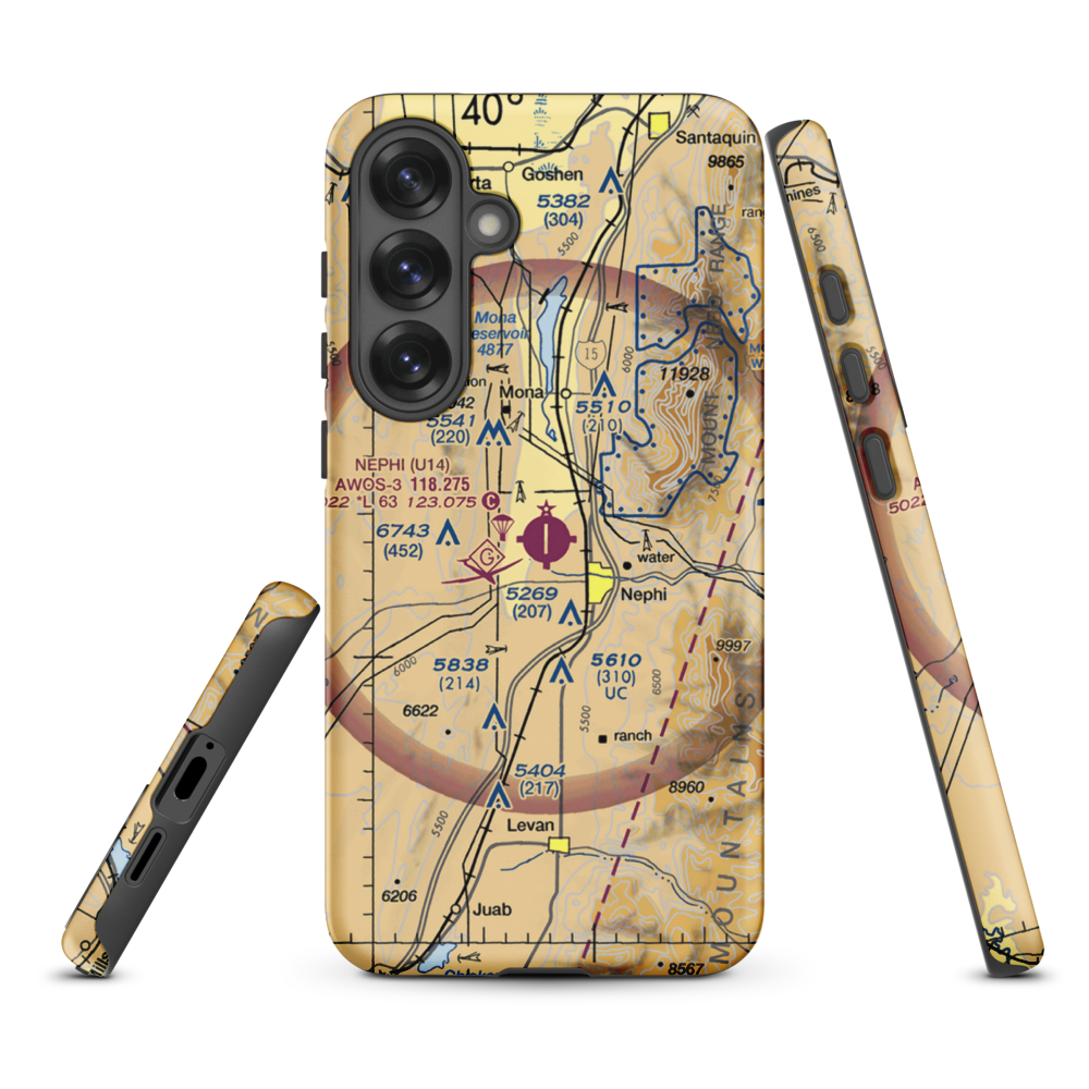 Nephi Municipal Airport (U14) VFR Sectional Samsung Phone Case Samsung Galaxy S25 Plus model shown