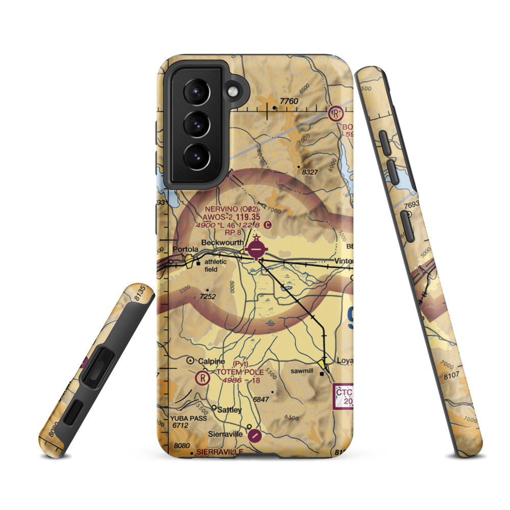 Nervino Airport (O02) VFR Sectional Samsung Phone Case Samsung Galaxy S21 FE model shown