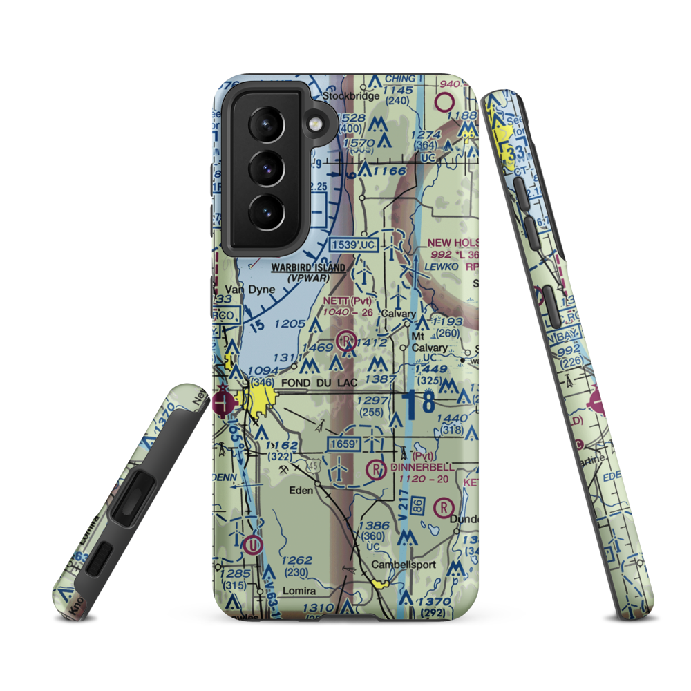 Nett Construction Airport (7WI9) VFR Sectional Samsung Phone Case Samsung Galaxy S21 FE model shown