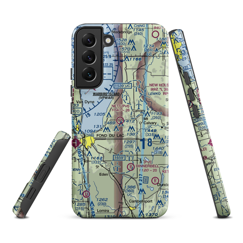 Nett Construction Airport (7WI9) VFR Sectional Samsung Phone Case Samsung Galaxy S22 Plus model shown