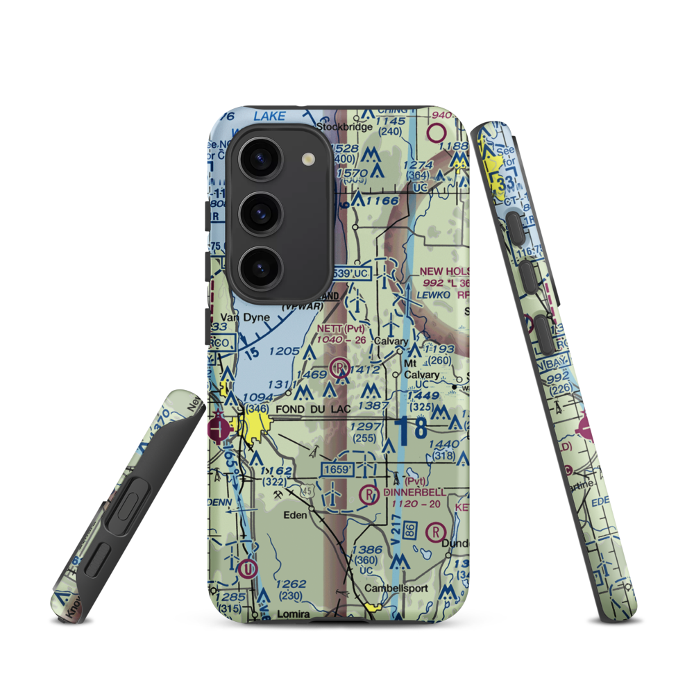Nett Construction Airport (7WI9) VFR Sectional Samsung Phone Case Samsung Galaxy S23 model shown