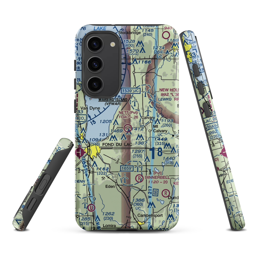 Nett Construction Airport (7WI9) VFR Sectional Samsung Phone Case Samsung Galaxy S23 Plus model shown