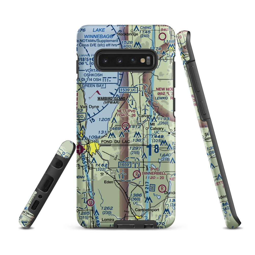 Nett Construction Airport (7WI9) VFR Sectional Samsung Phone Case Samsung Galaxy S10 Plus model shown
