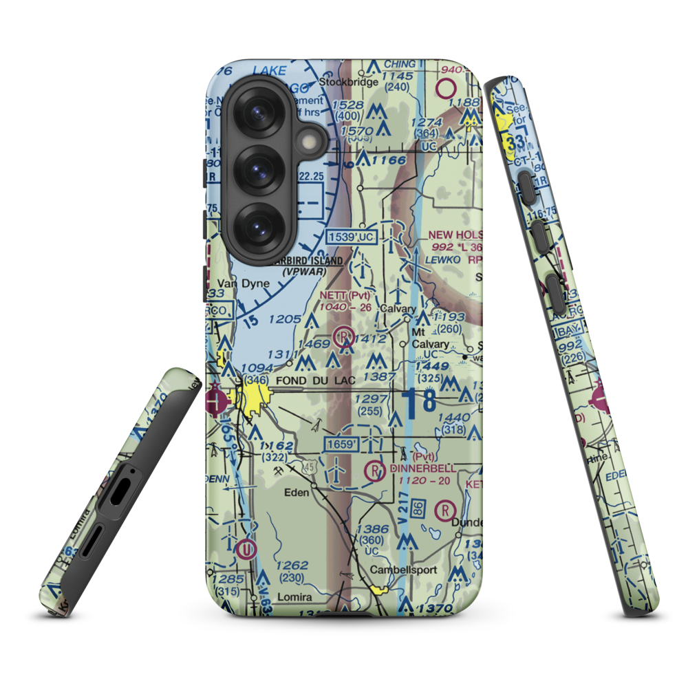 Nett Construction Airport (7WI9) VFR Sectional Samsung Phone Case Samsung Galaxy S25 Plus model shown