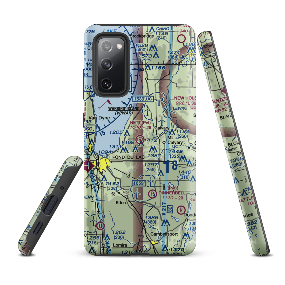 Nett Construction Airport (7WI9) VFR Sectional Samsung Phone Case Samsung Galaxy S20 FE model shown