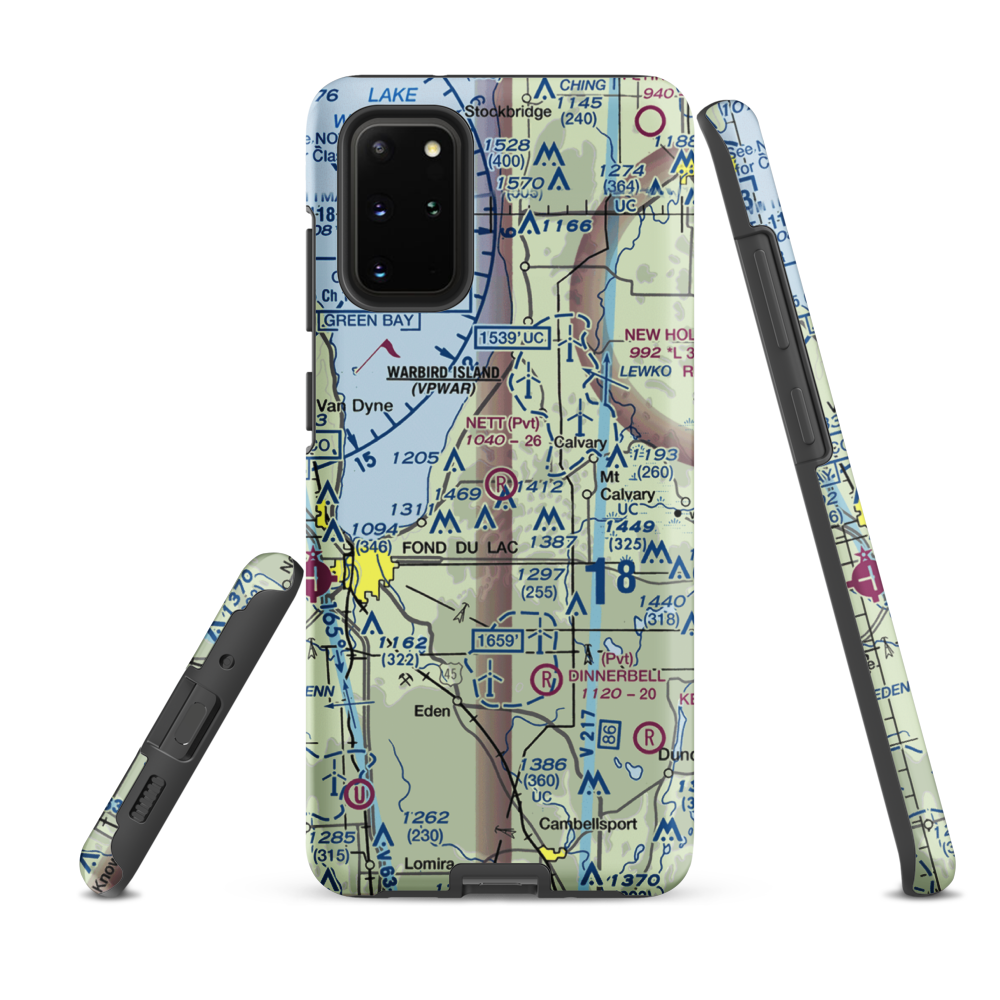 Nett Construction Airport (7WI9) VFR Sectional Samsung Phone Case Samsung Galaxy S20 Plus model shown