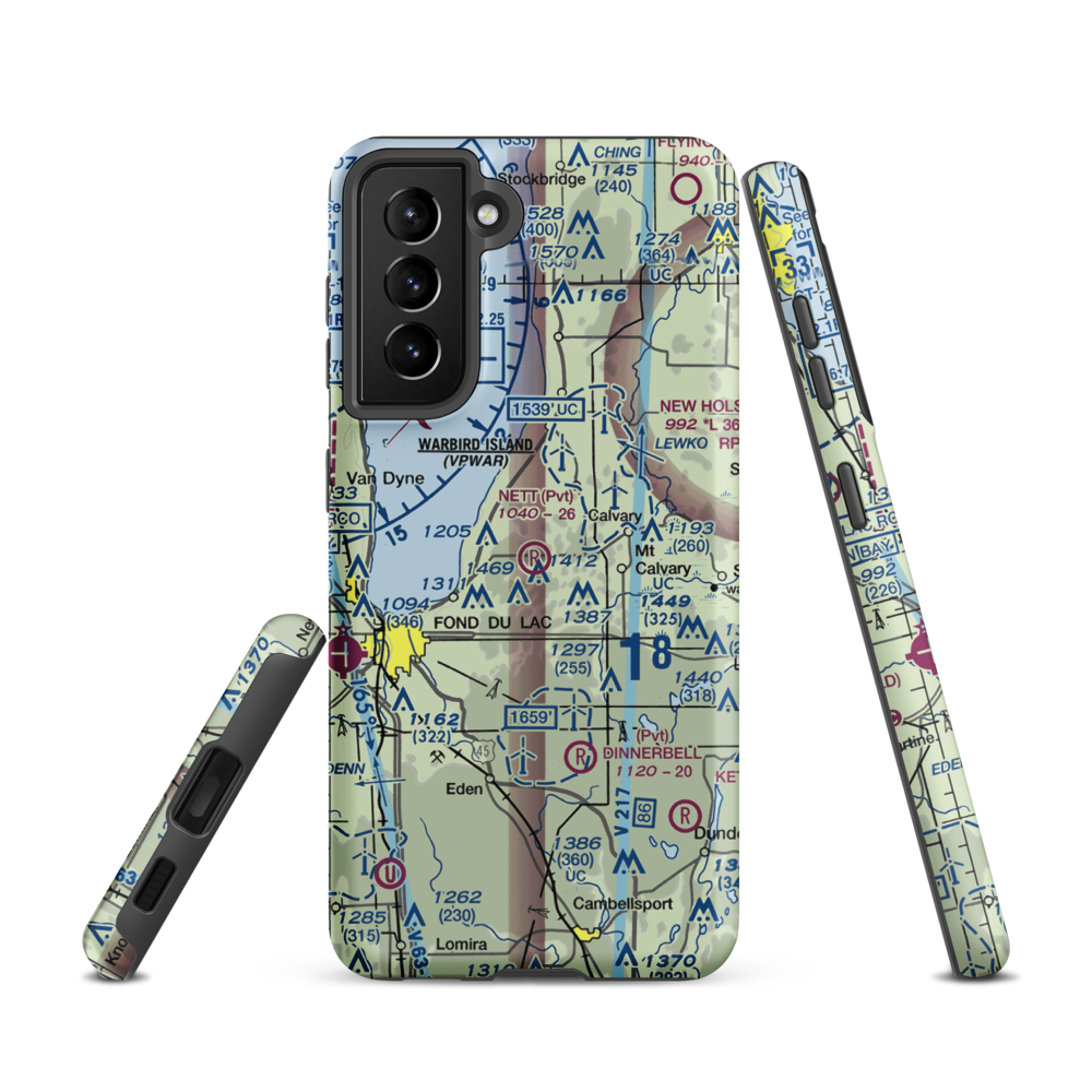 Nett Construction Airport (7WI9) VFR Sectional Samsung Phone Case Samsung Galaxy S21 model shown
