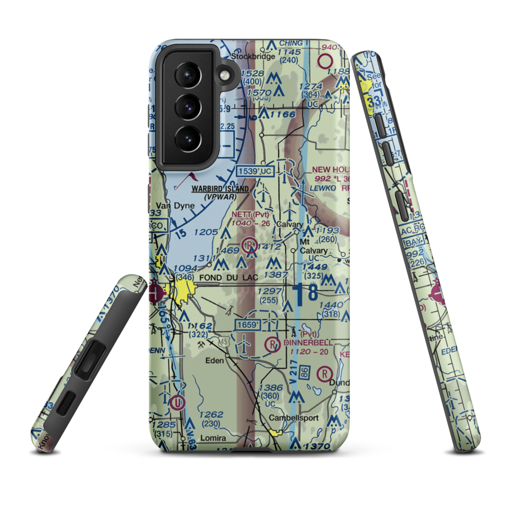 Nett Construction Airport (7WI9) VFR Sectional Samsung Phone Case Samsung Galaxy S21 FE model shown