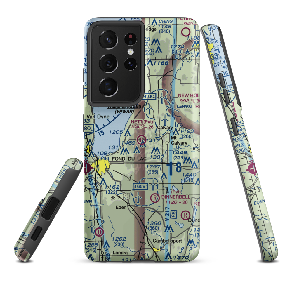 Nett Construction Airport (7WI9) VFR Sectional Samsung Phone Case Samsung Galaxy S21 Ultra model shown