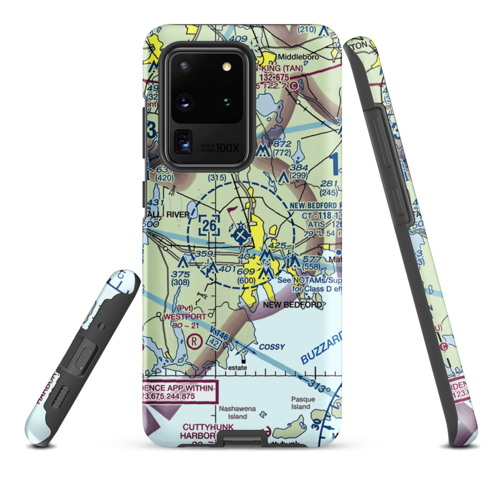 New Bedford Regional Airport (EWB) VFR Sectional Samsung Phone Case Samsung Galaxy S20 Ultra model shown