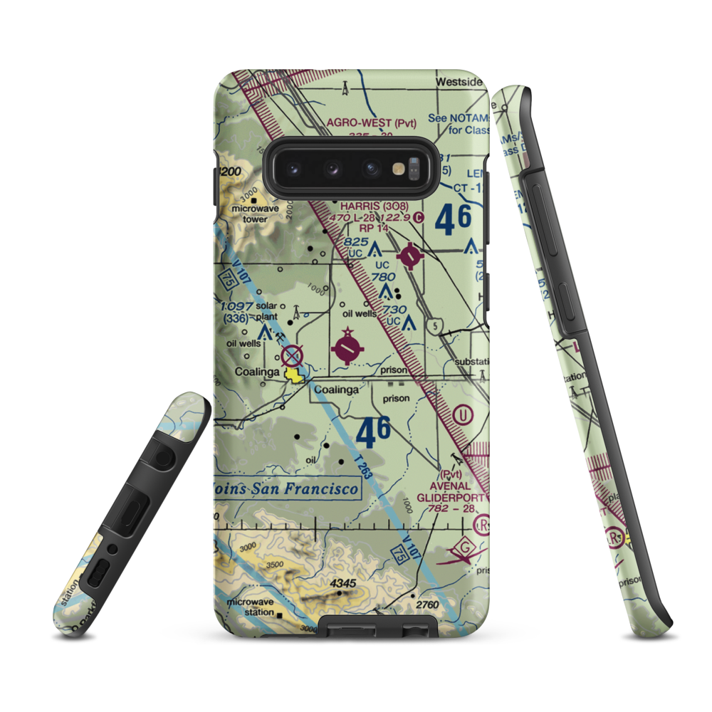 New Coalinga Municipal Airport (C80) VFR Sectional Samsung Phone Case Samsung Galaxy S10 Plus model shown