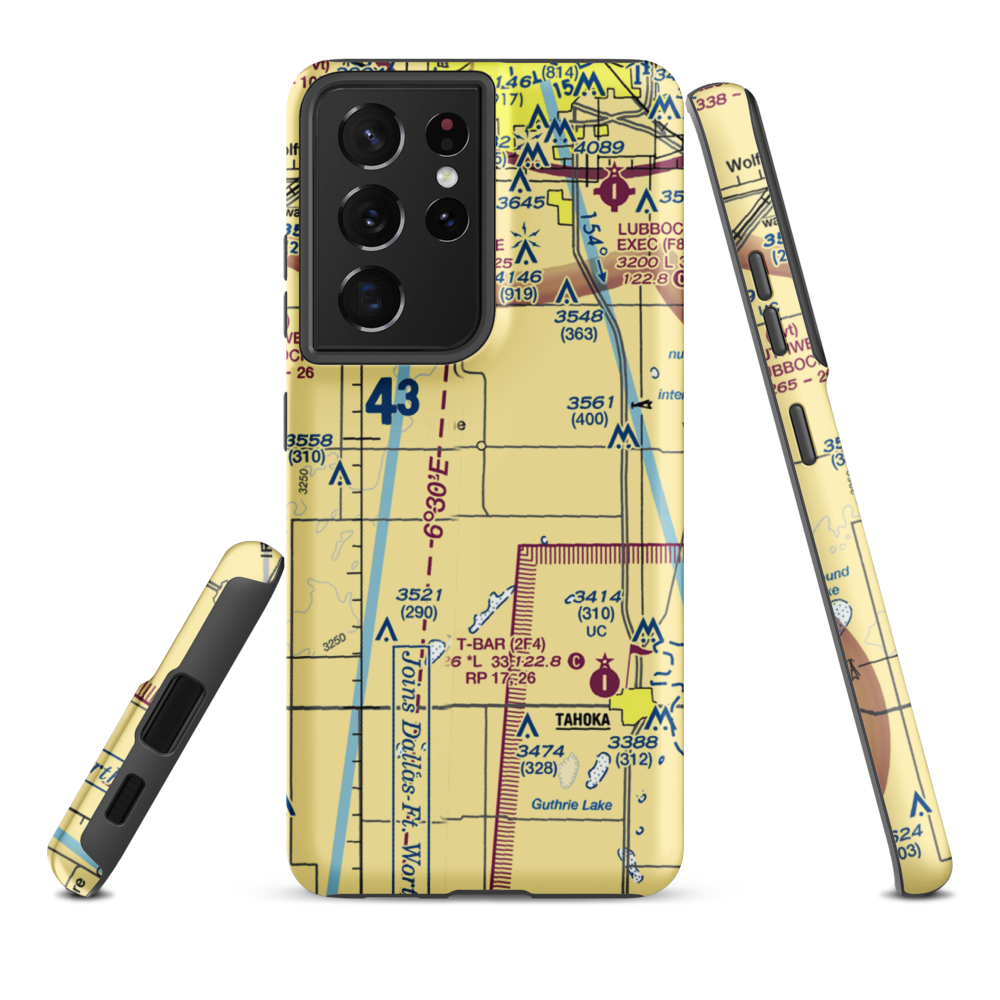 New Home Airport (TX01) VFR Sectional Samsung Phone Case Samsung Galaxy S21 Ultra model shown