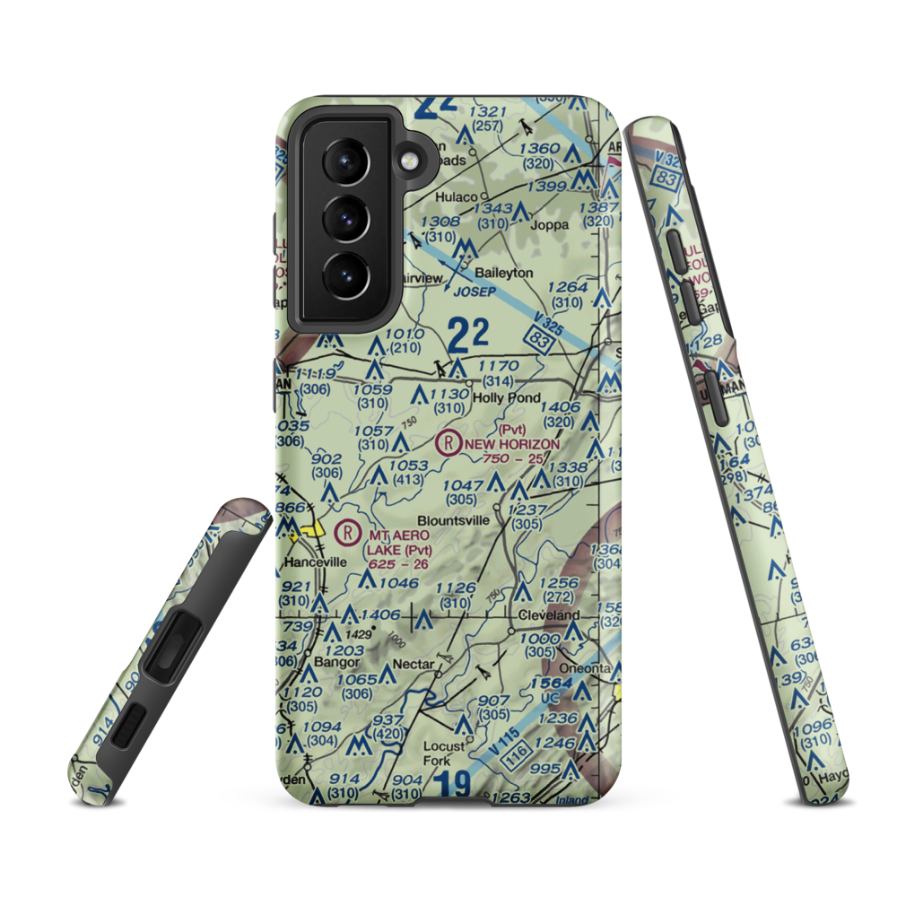 New Horizon Airport (AL29) VFR Sectional Samsung Phone Case Samsung Galaxy S21 Ultra model shown