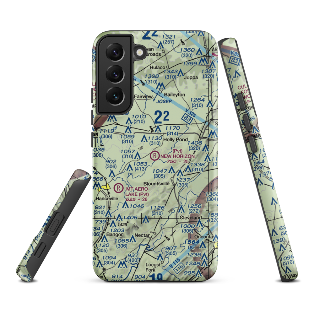 New Horizon Airport (AL29) VFR Sectional Samsung Phone Case Samsung Galaxy S22 Plus model shown