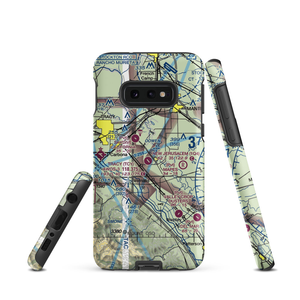 New Jerusalem Airport (1Q4) VFR Sectional Samsung Phone Case Samsung Galaxy S10e model shown