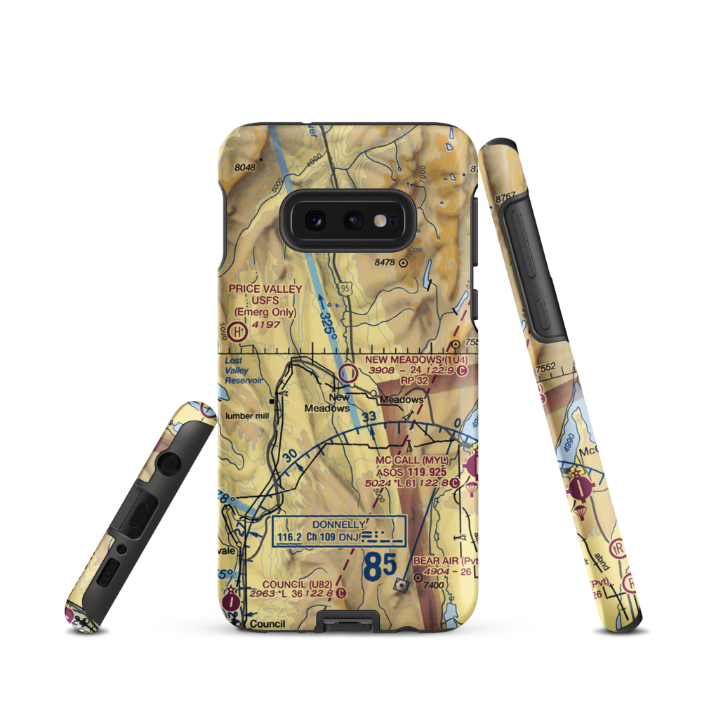New Meadows Airport (1U4) VFR Sectional Samsung Phone Case Samsung Galaxy S10 Plus model shown