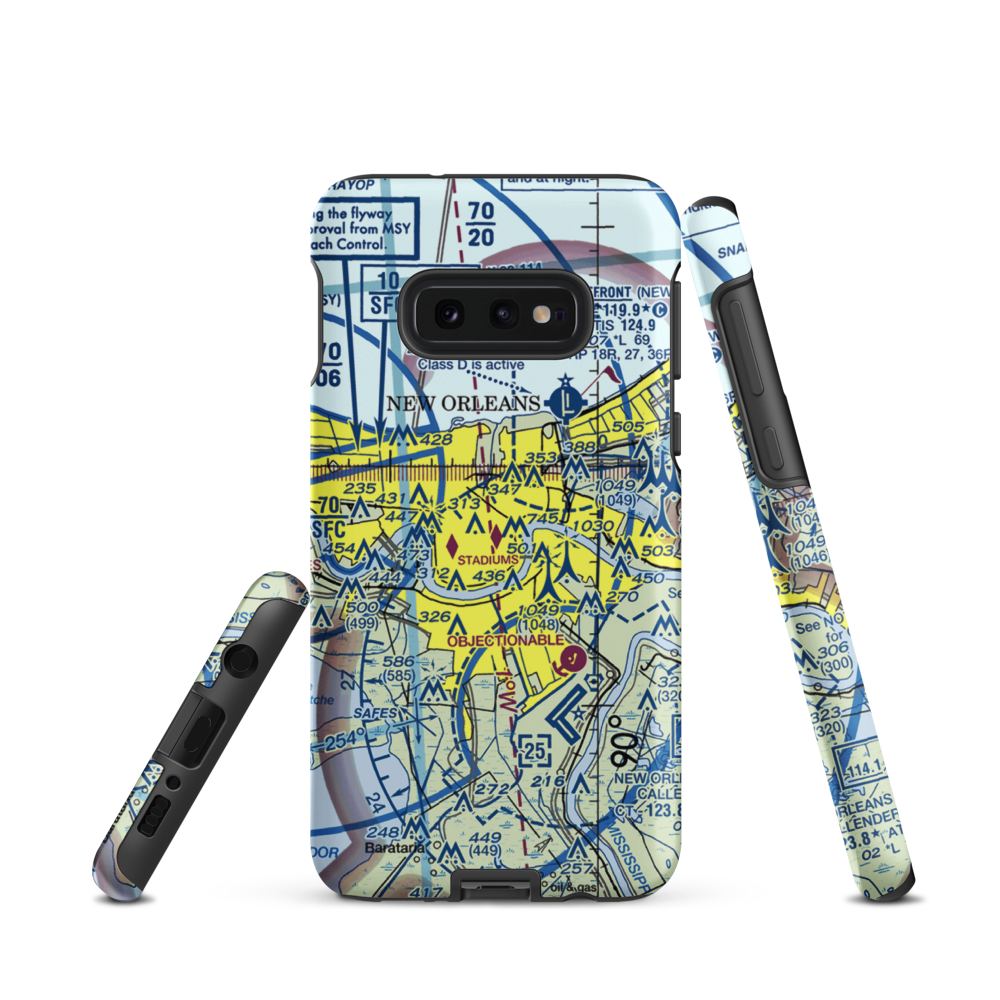New Orleans Downtown Heliport (7N0) VFR Sectional Samsung Phone Case Samsung Galaxy S10 Plus model shown