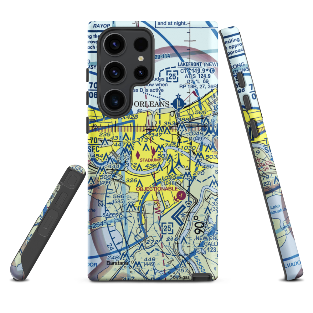 New Orleans Downtown Heliport (7N0) VFR Sectional Samsung Phone Case Samsung Galaxy S23 Ultra model shown