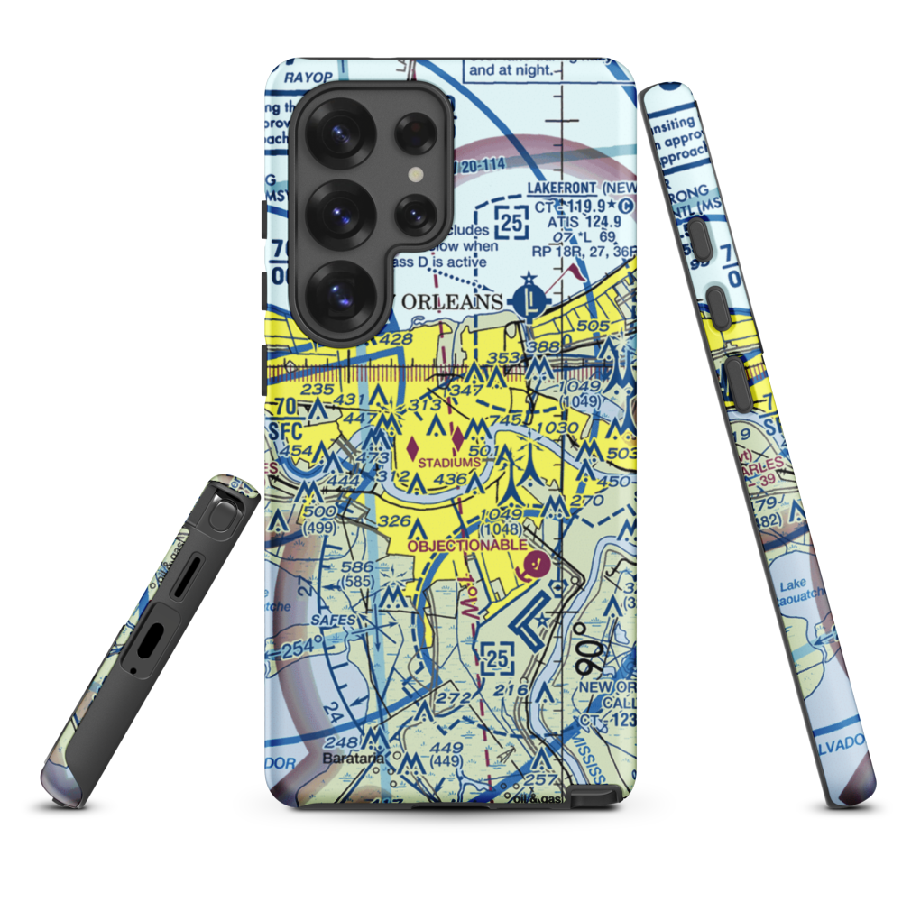 New Orleans Downtown Heliport (7N0) VFR Sectional Samsung Phone Case Samsung Galaxy S25 Ultra model shown