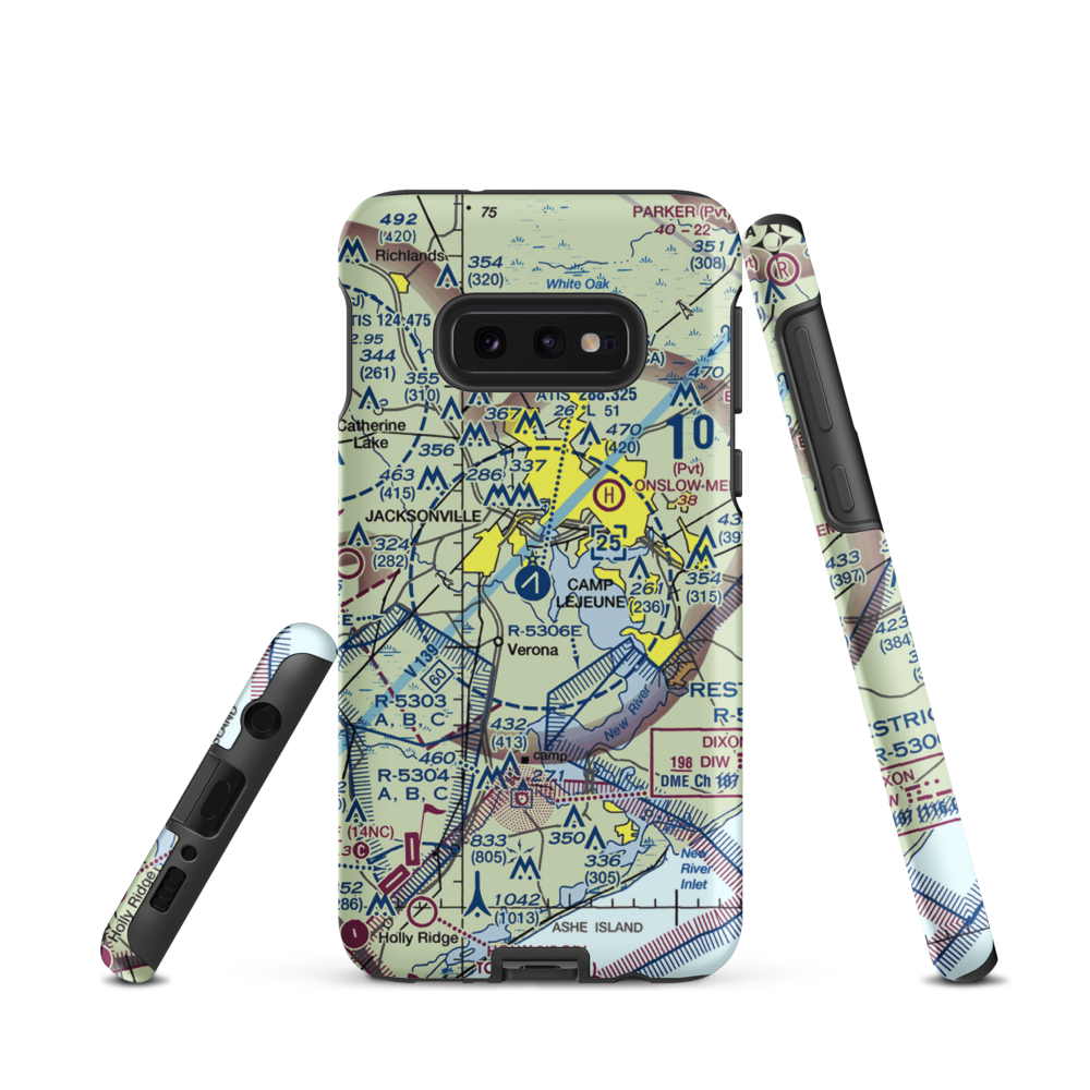 New River MCAS /H/ /Mccutcheon Fld/ Airport (NCA) VFR Sectional Samsung Phone Case Samsung Galaxy S10e model shown