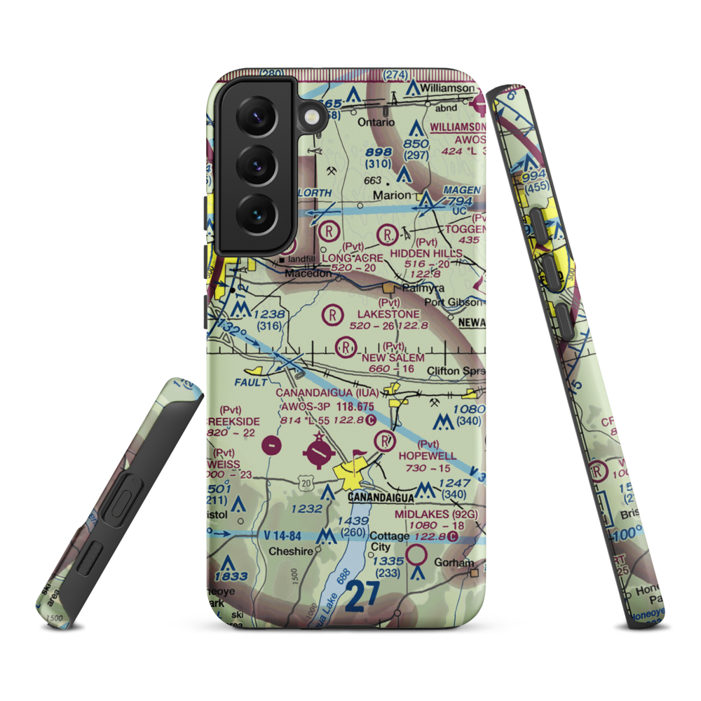 New Salem Aerodrome (74NY) VFR Sectional Samsung Phone Case Samsung Galaxy S22 Plus model shown