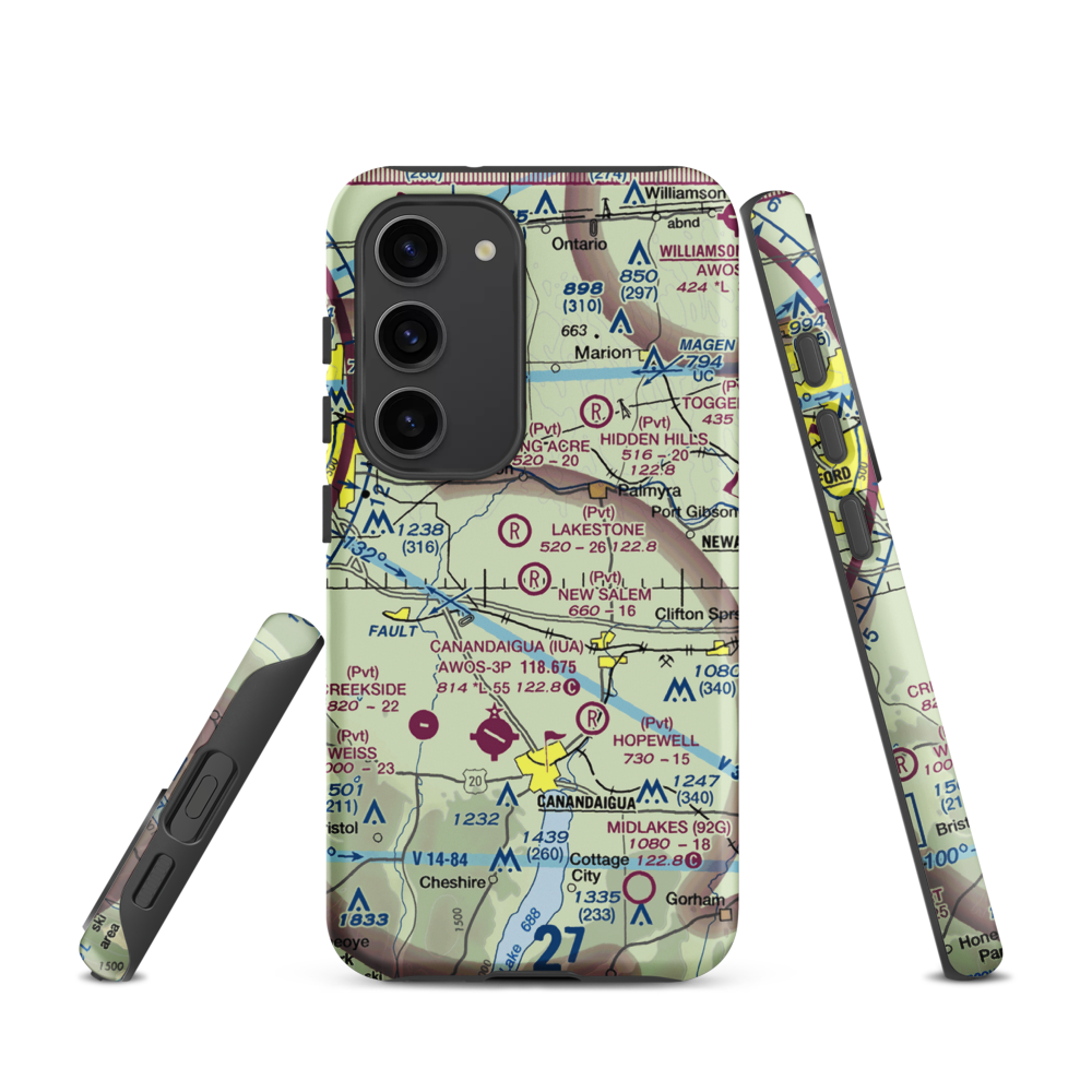 New Salem Aerodrome (74NY) VFR Sectional Samsung Phone Case Samsung Galaxy S23 model shown