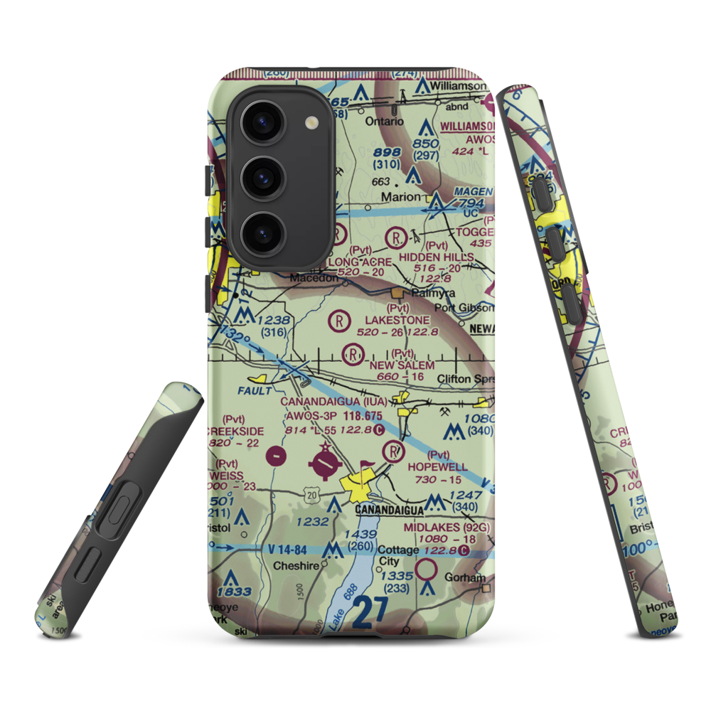 New Salem Aerodrome (74NY) VFR Sectional Samsung Phone Case Samsung Galaxy S23 Plus model shown