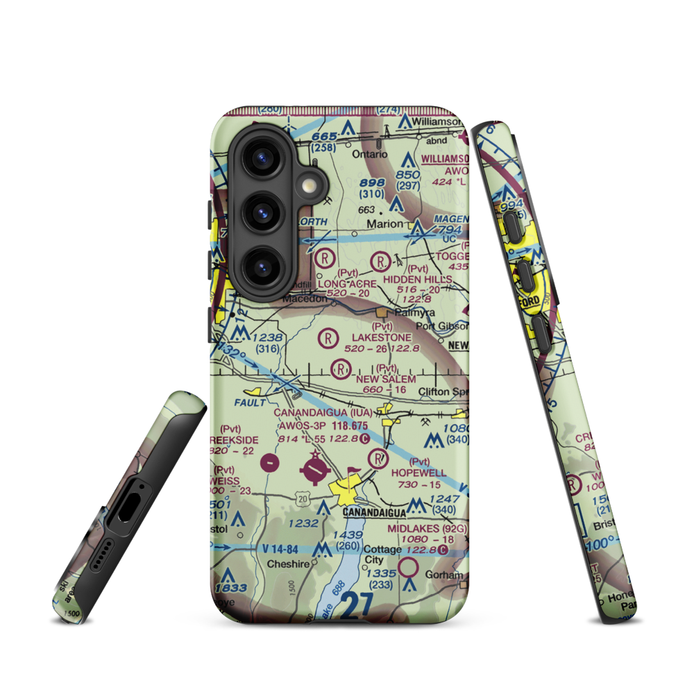 New Salem Aerodrome (74NY) VFR Sectional Samsung Phone Case Samsung Galaxy S24 model shown