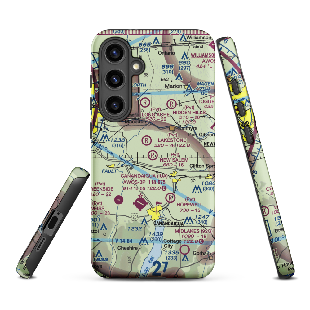 New Salem Aerodrome (74NY) VFR Sectional Samsung Phone Case Samsung Galaxy S24 Plus model shown