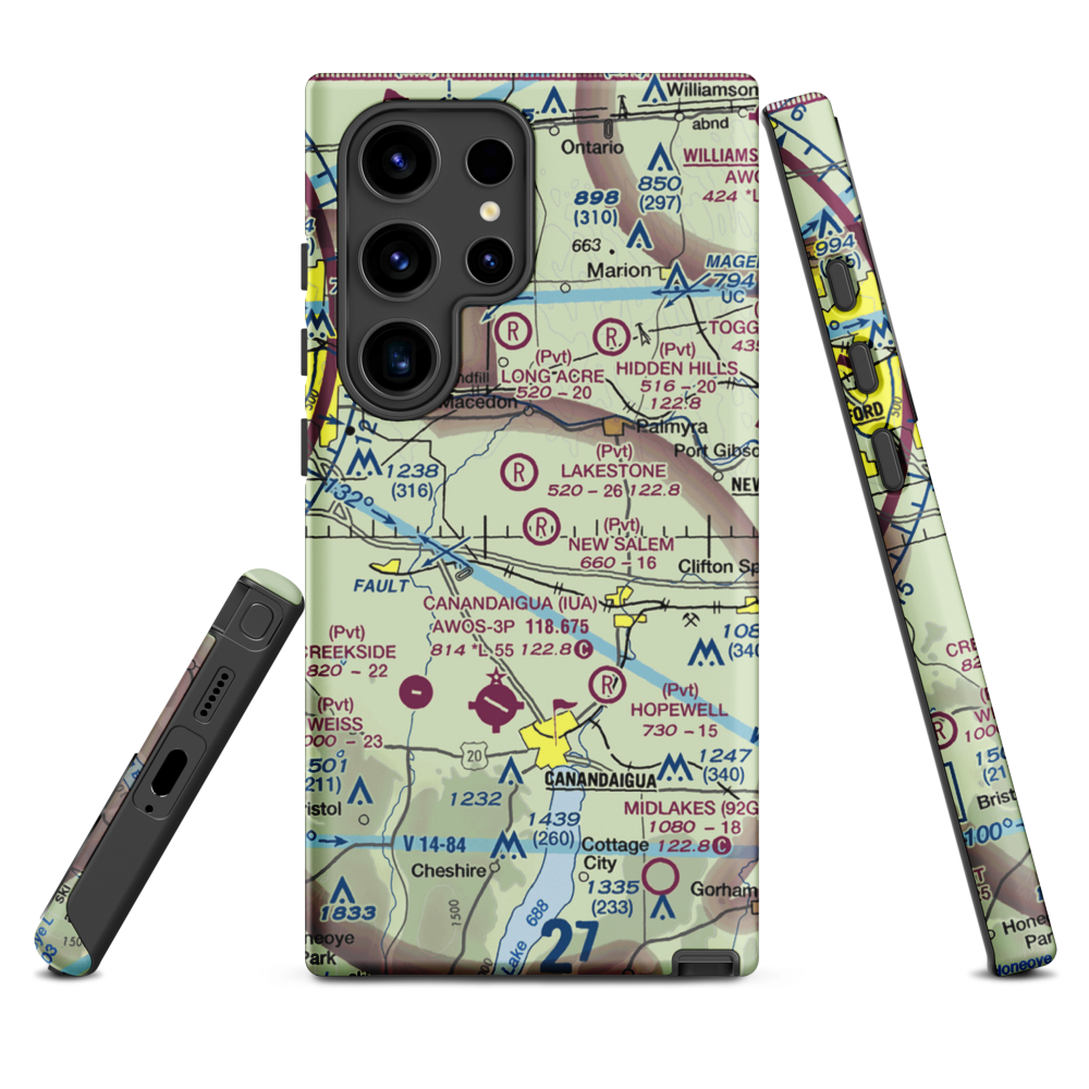 New Salem Aerodrome (74NY) VFR Sectional Samsung Phone Case Samsung Galaxy S24 Ultra model shown