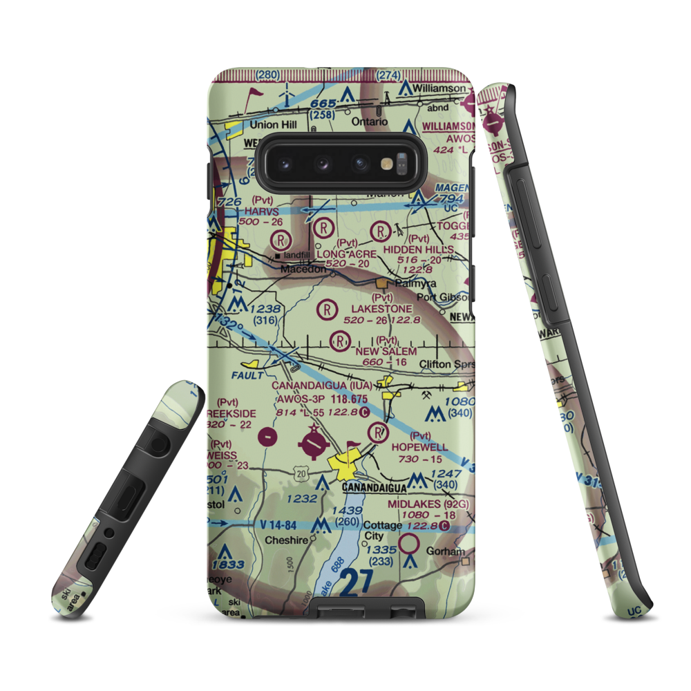 New Salem Aerodrome (74NY) VFR Sectional Samsung Phone Case Samsung Galaxy S10 Plus model shown