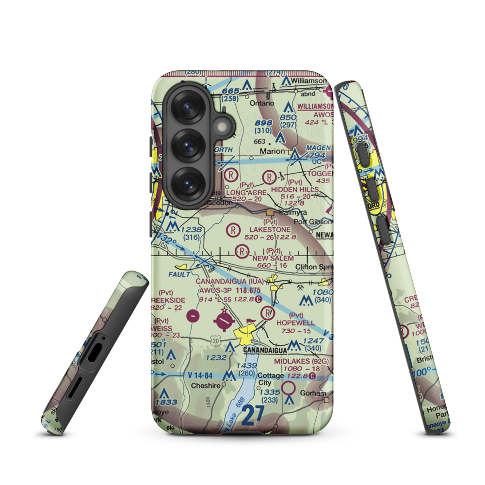 New Salem Aerodrome (74NY) VFR Sectional Samsung Phone Case Samsung Galaxy S25 model shown