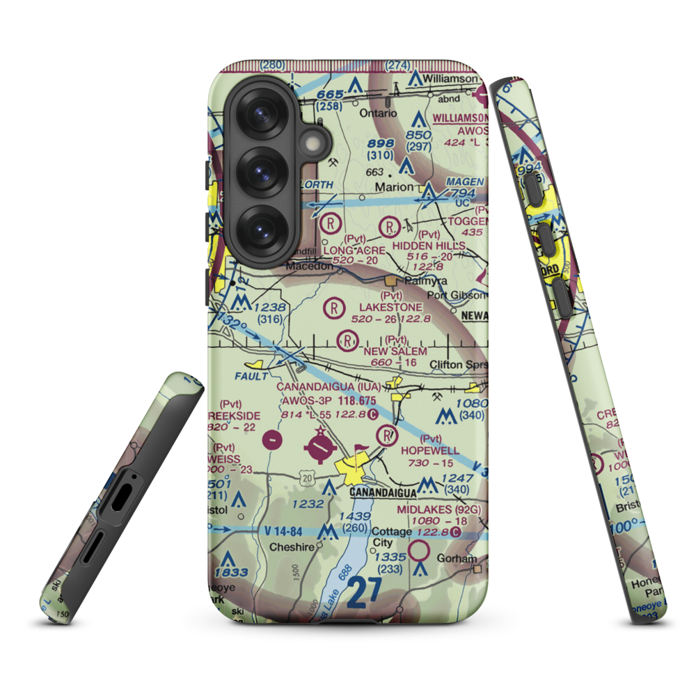 New Salem Aerodrome (74NY) VFR Sectional Samsung Phone Case Samsung Galaxy S25 Plus model shown