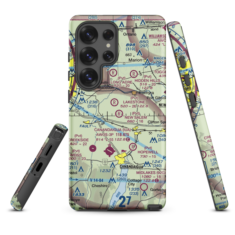 New Salem Aerodrome (74NY) VFR Sectional Samsung Phone Case Samsung Galaxy S25 Ultra model shown