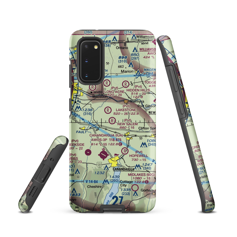 New Salem Aerodrome (74NY) VFR Sectional Samsung Phone Case Samsung Galaxy S20 model shown