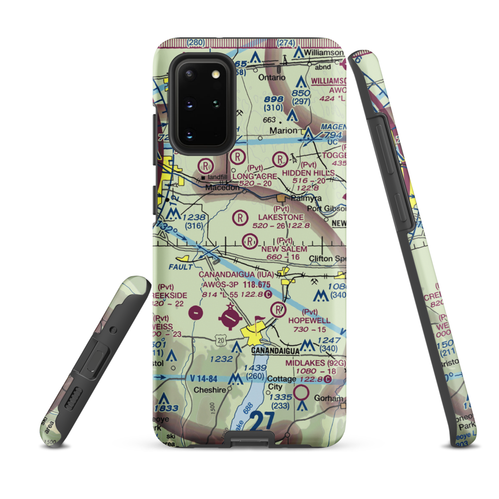 New Salem Aerodrome (74NY) VFR Sectional Samsung Phone Case Samsung Galaxy S20 Plus model shown