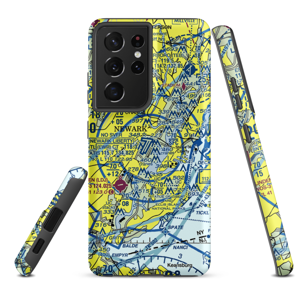 Newark Liberty International Airport (EWR) VFR Sectional Samsung Phone Case Samsung Galaxy S21 Ultra model shown