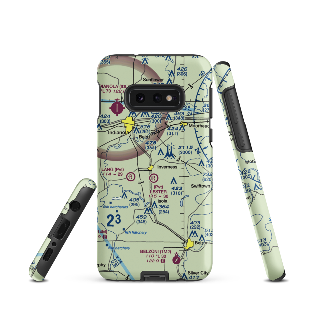 Newell Flying Service Airport (MS20) VFR Sectional Samsung Phone Case Samsung Galaxy S10e model shown