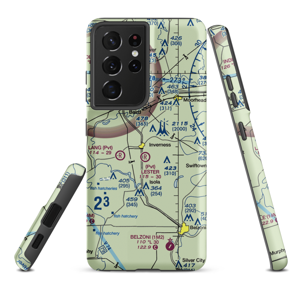 Newell Flying Service Airport (MS20) VFR Sectional Samsung Phone Case Samsung Galaxy S21 Ultra model shown